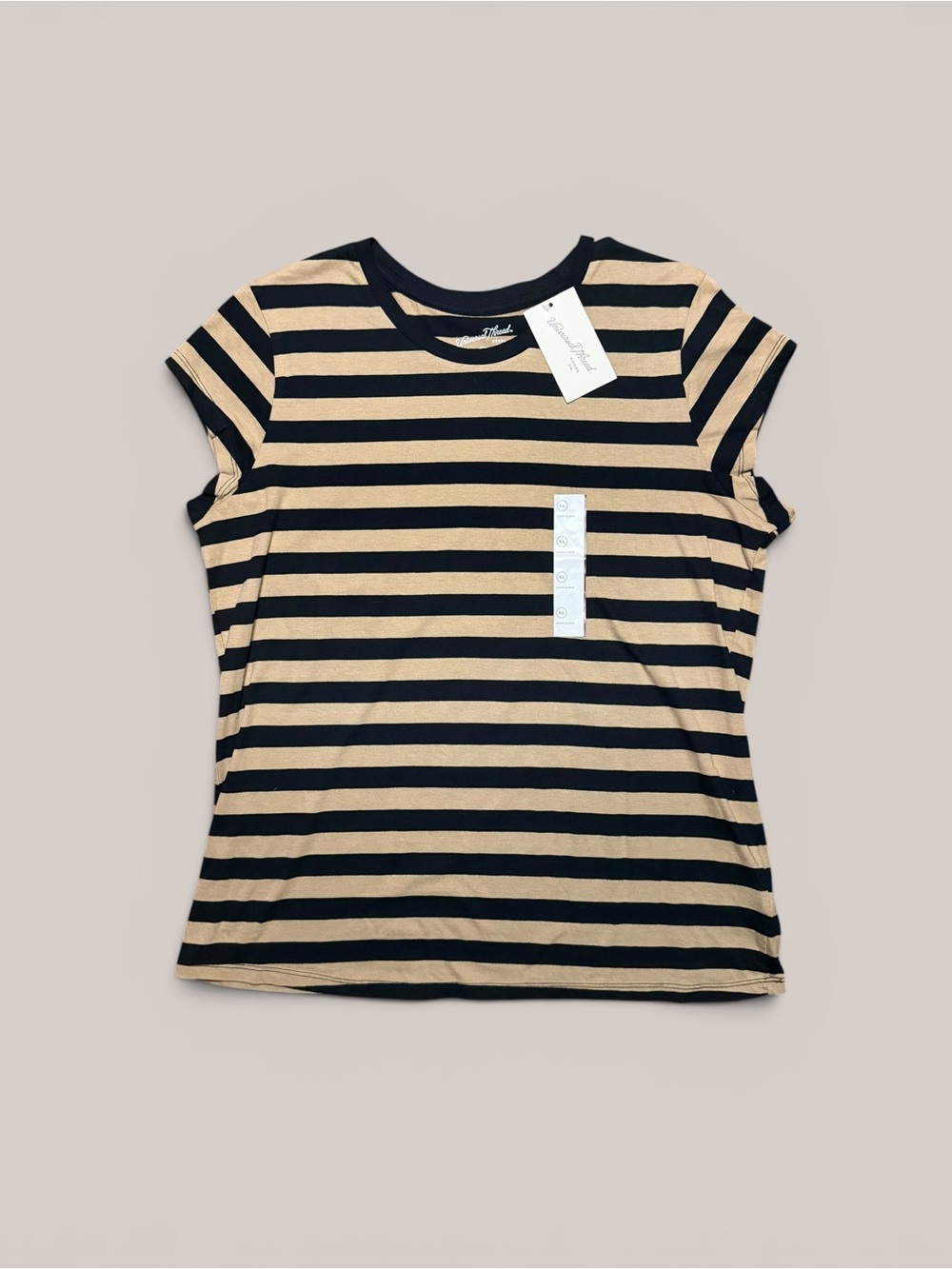 Universal Threads black & tan striped tee